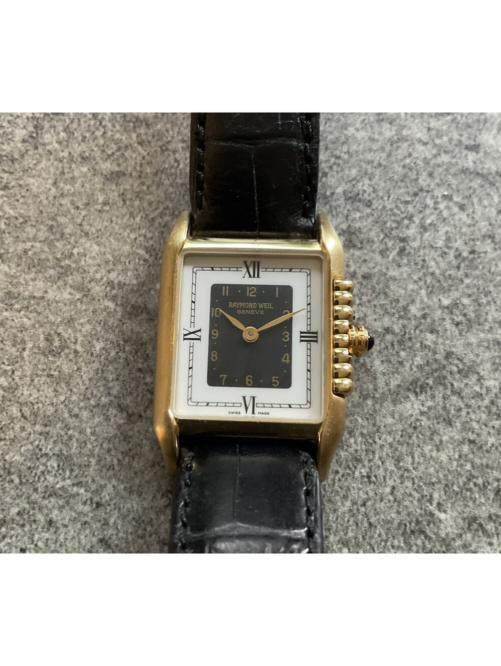 Raymond Weil 18K Plated Swiss Tank Made Women's Watch 5865 22.5mm Case Bin Z